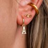 Letter Drop Hoop Earring