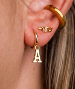 Letter Drop Hoop Earring