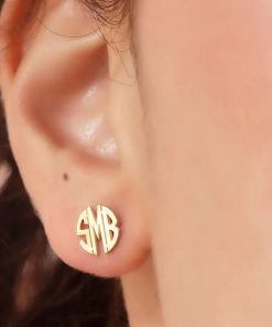Round Letter Earring