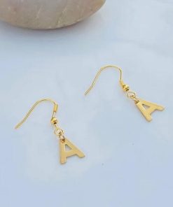 Shiny Letter Drop Earring