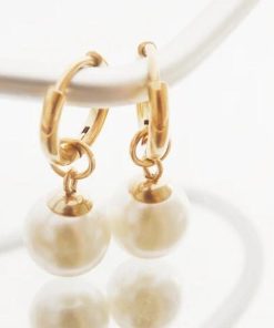 Pearl Drop Hoop Earring