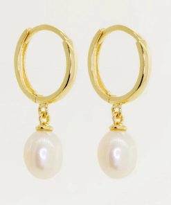 Pearl Drop Hoop Earring