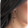 Cross Hoop Earring