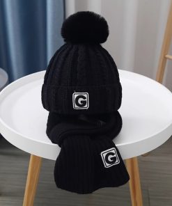 New Winter Knitted Hat Scarf Set