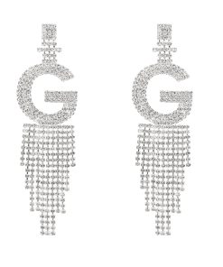 Cubic Zirconia Letter Earring