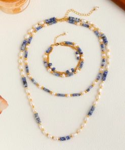 Pearl Necklace and Bracelets Set for Women Pearl Jewelry Set