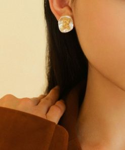 Initial Stud Earrings