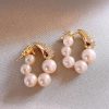 Rhinestone Pearl Earring