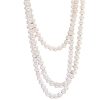 Simple pearl sweater necklace