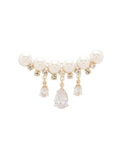 Pearl zircon brooch