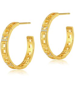 Gold Open Hoop Earring