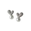 Shiny CZ Stone Heart Earring