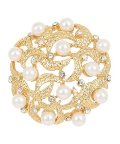 Round Pearl Brooch