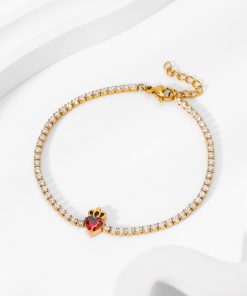 Heart Earring Bracelet Necklace Set