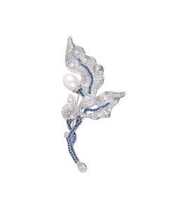 Silver Pearl Brooch