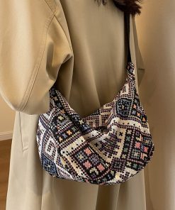 Lamb Wool Sling Bag, Stylish Crossbody Bag, 32*18cm