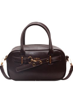 Pillow Bag in Black Leather, 25cm/35cm