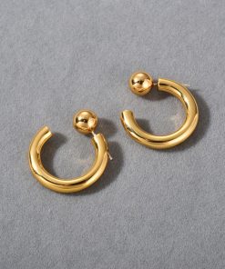 Gold Open Hoop Earring