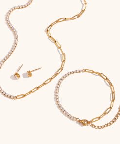 Trendy Earring Bracelet Necklace Set