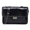 Thick chain and fabric wide strap handbag, 30cm