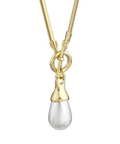 Golden Water Drop Pearl Necklace