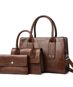 Latest Woman Leather Ladies Bags Handbag and Wallet Set