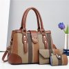 3 pcs Leather Handbags Tote Bag For Women Set