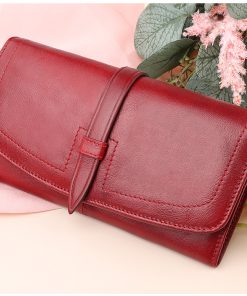 Leather Wallet Money Pouch Cash Deposit Bag, 19*10cm