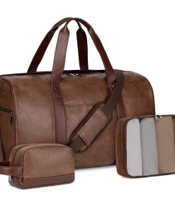 Leather Large-Capacity Travel Weekend Bag, 50*22*30cm
