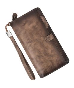 Long Wallet for Men Women Leather Wallet, 19*10cm