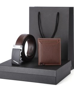 2 pcs wallet+belt cover box for gift