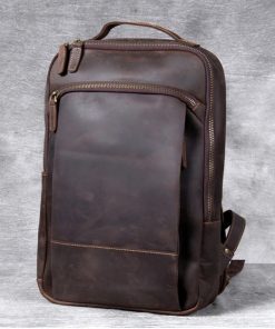 Men's Women Leather Travel Backpack, 23*26cm
