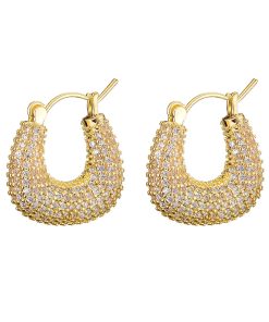 New Trendy Gold CZ Earring