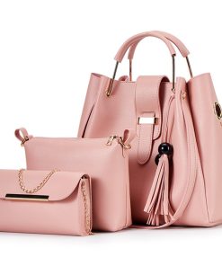 Cross Body Leather Handbags and Purses Set