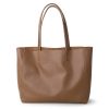 Large Capacity Leather Duffle Tote Bag Shopping Bag C, 35cm