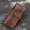 Large Travel Purse Leather Women's Zip Around Wallet, 19*10cm