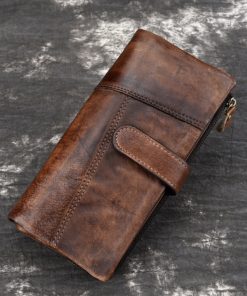 Large Travel Purse Leather Women's Zip Around Wallet, 19*10cm