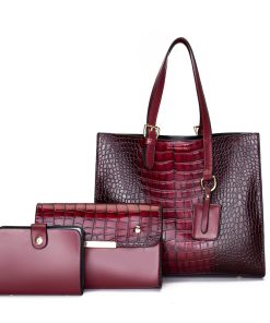 Vintage Large Capacity Handbag Set Tote Bag for Women