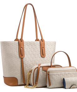 Leather Handbag Women Designer Purses and Shoulder Bag Set