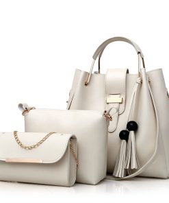 3pcs Leather Classic Ladies Shoulde Bag Set, 25*16cm