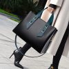Large Capacity Leather Duffle Tote Bag Shopping Bag A, 35cm