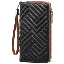 Leather Business Credit Card Holder Wallet， 19x10cm
