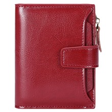 Leather Card Holder Wallet for Women, 11x10cm