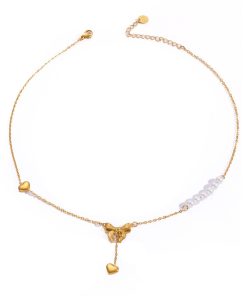 925 Sterling Silver Heart Necklace, 60cm