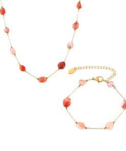 Simple Bracelet Necklace Set