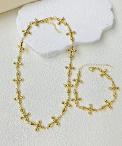 Simple Bracelet Necklace Set