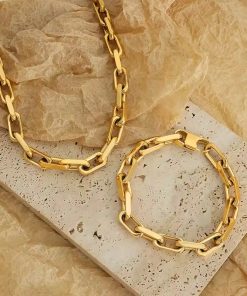 Chain Bracelet Necklace Set